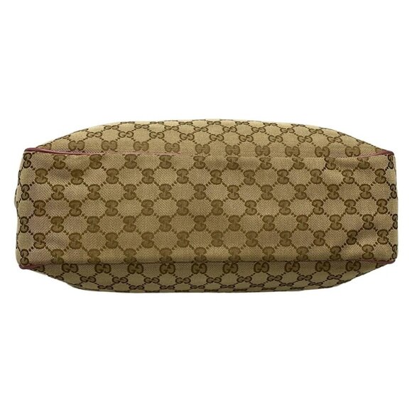Auth GUCCI Sukey, GG Pattern 296835 Beige Dark Brown Pink Jacquard Leather - Picture 6 of 16